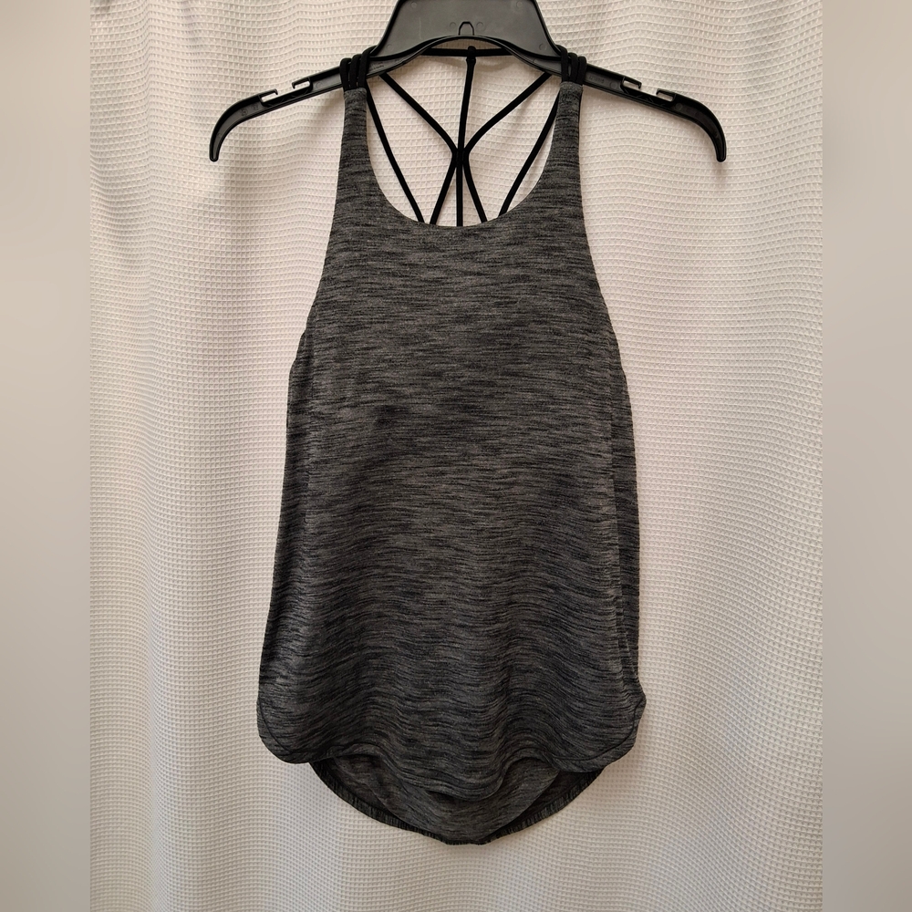 Lululemon Women's Heather Charcoal Strappy-Back Tank Top Size 6
